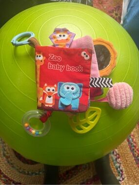 Zoo Baby Book Soft Activity Toy - Red Multi-Texture Sensory Book